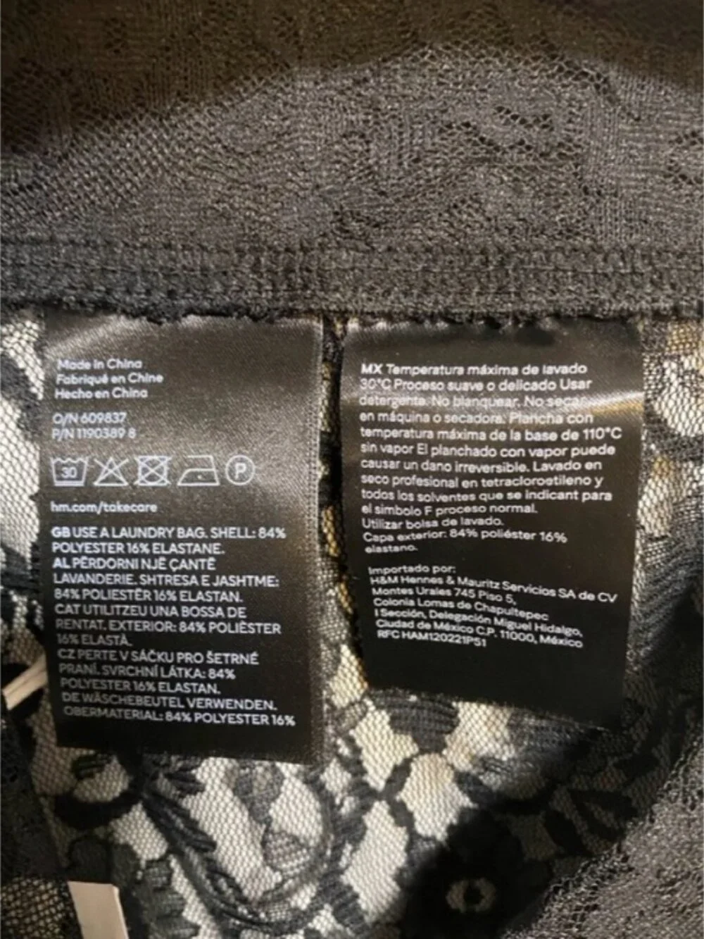 H&M Black Lace Sheer Leggings Size S - Picture 9 of 9